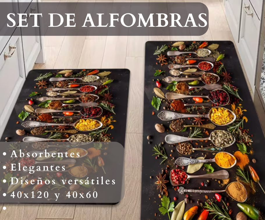 Set Alfombras para Cocina Absorbentes