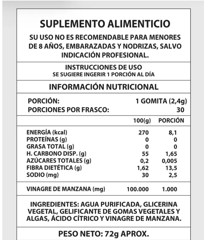 Vinagre de Manzana 1.000mg — Equilibra tu azúcar y activa tu metabolismo