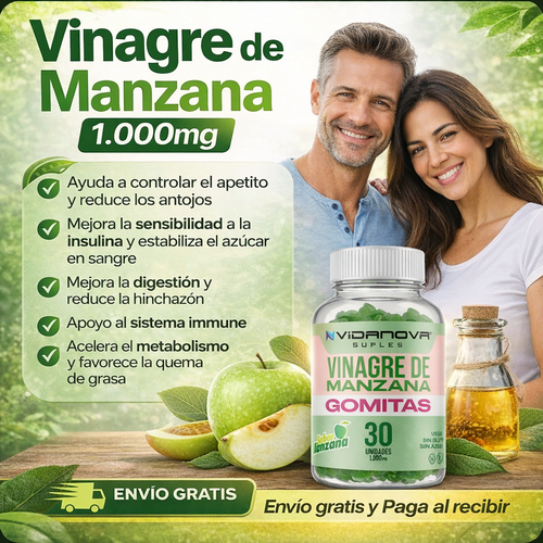 Vinagre de Manzana 1.000mg — Equilibra tu azúcar y activa tu metabolismo