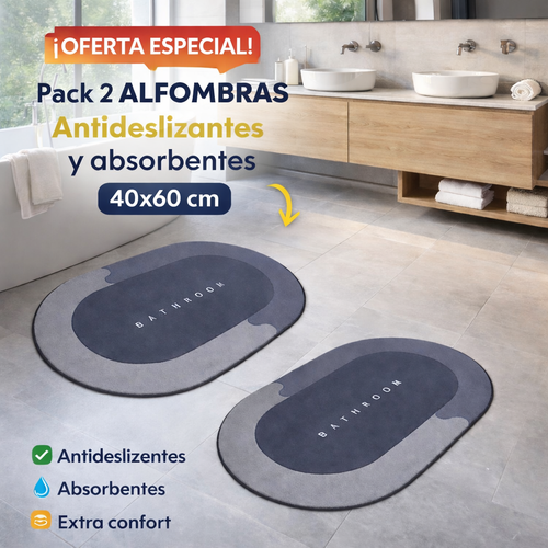 PACK 2 Alfombras Antideslizantes y Absorbentes 40x60 cm