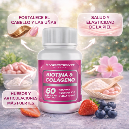 Biotina + Colágeno - Vidanova® Suples