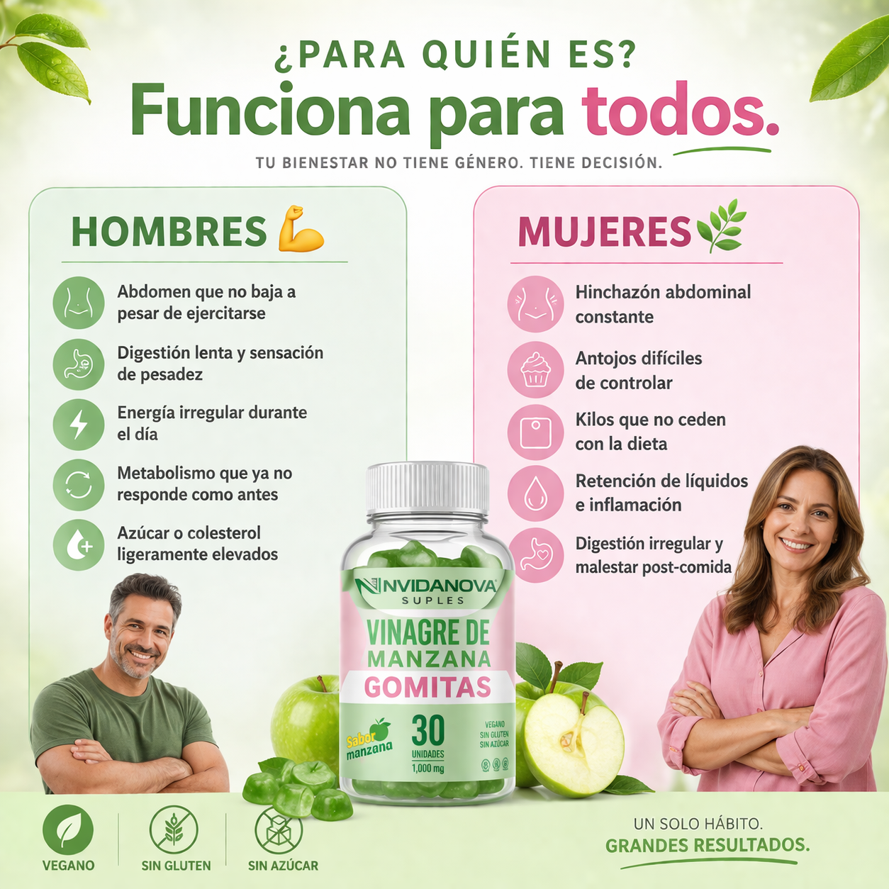 Vinagre de Manzana 1.000mg — Equilibra tu azúcar y activa tu metabolismo