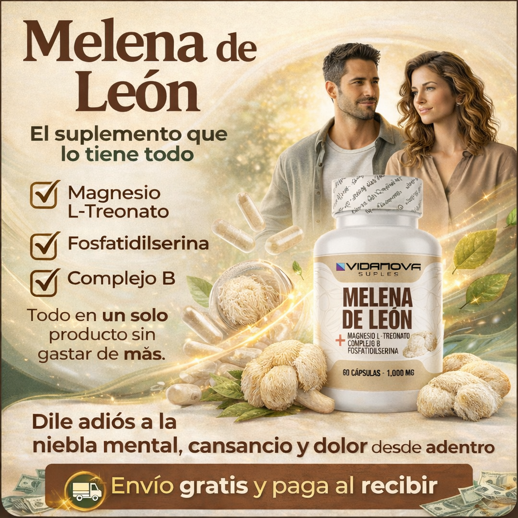 Melena De Leon Fortificada - 60 Cápsulas| Anti-inflamatorio + Enfoque Mental