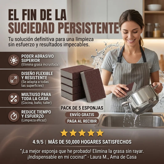 Esponja Anti Óxido y Grasa Difícil – Pack de 5
